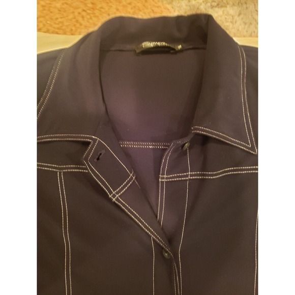 Sympli Long Sleeve Collar Button Down Classic Black Midi Dress Size 14 - Picture 5 of 8